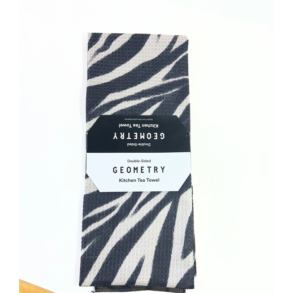 Geometry Double-Sided Kitchen Tea Towel Safari Zebra Leopard 18x30 TT-DBL-MF